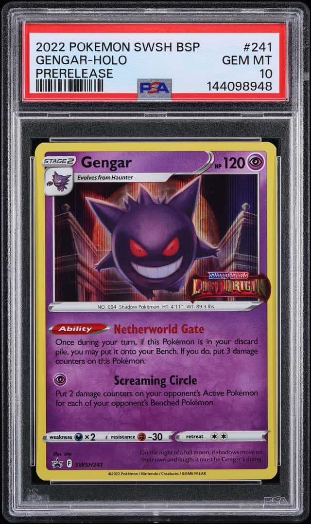 2022 Pokemon Sword & Shield Promo Lost Origin Prerelease Holo Gengar #SWSH241 PSA 10 GEM MINT