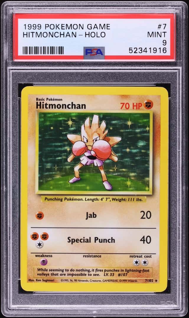 1999 Pokemon Base Set Holo Hitmonchan #7 PSA 9 MINT