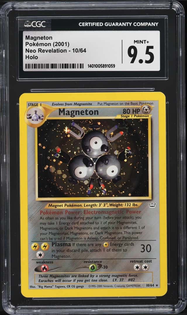 2001 Pokemon Neo Revelation Holo Magneton #10 CGC 9.5 MINT+