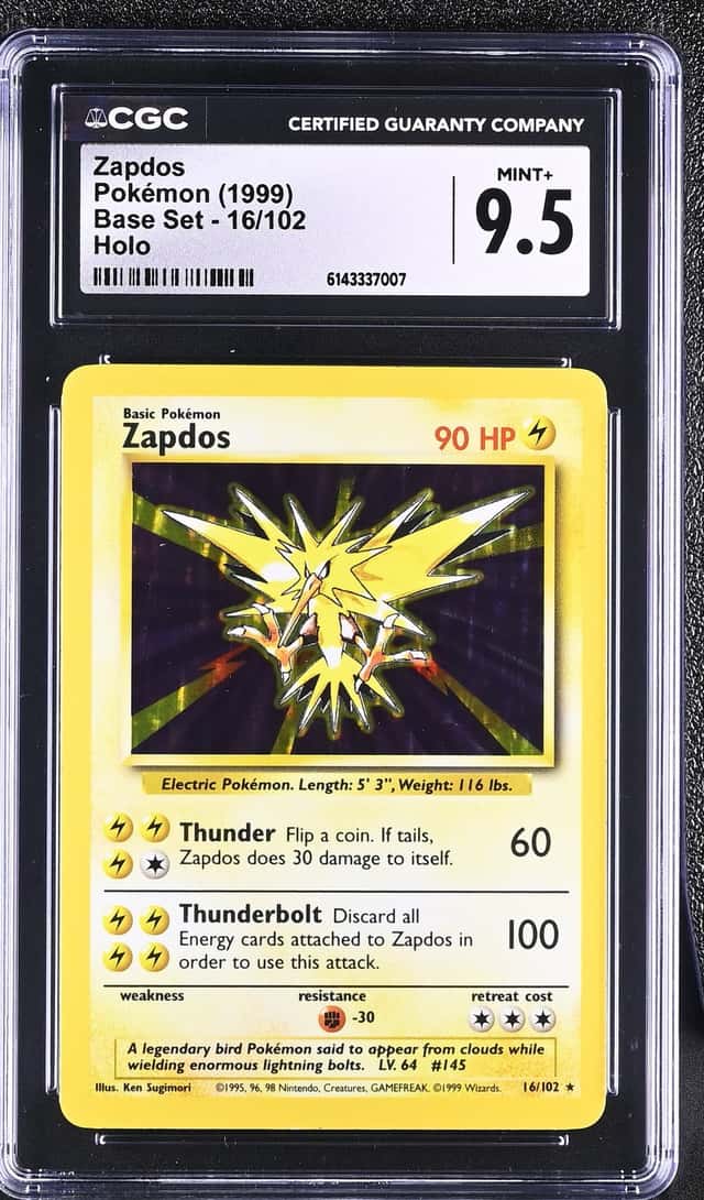 1999 Pokemon Base Set Holo Zapdos #16 CGC 9.5 MINT+
