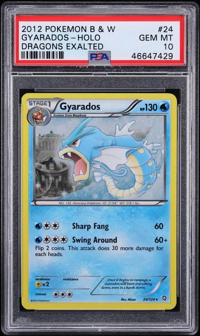 2012 Pokemon Black & White Dragons Exalted Cosmos Holo Gyarados #24 PSA 10 GEM MINT