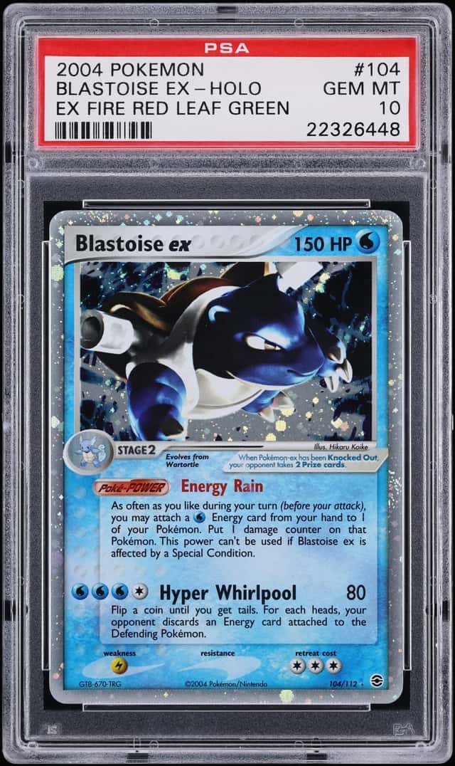 2004 Pokemon EX Fire Red & Leaf Green Holo Blastoise EX #104 PSA 10 GEM MINT