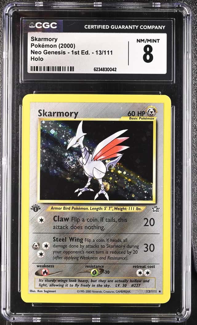 2000 Pokemon Neo Genesis 1st Edition Holo Skarmory #13 CGC 8 NM-MT