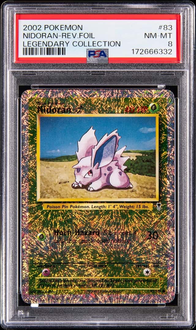 2002 Pokemon Legendary Collection Reverse Holo #83 Nidoran - PSA NM-MT 8