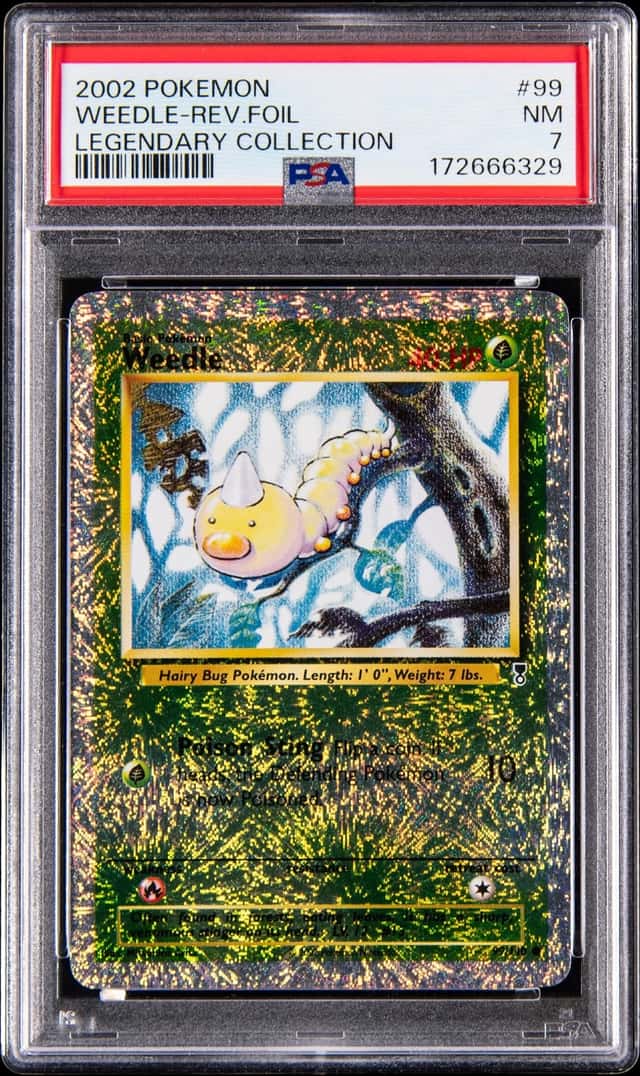 2002 Pokemon Legendary Collection Reverse Holo #99 Weedle - PSA NM 7