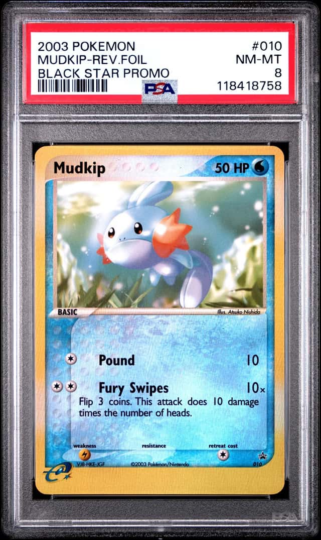 2003 Pokemon Black Star Promo Reverse Holo Mudkip #10 PSA 8 NM-MT