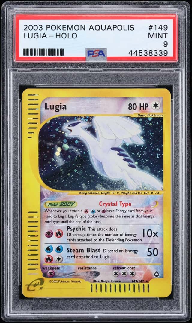 2003 Pokemon Aquapolis Holo Crystal Lugia #149 PSA 9 MINT