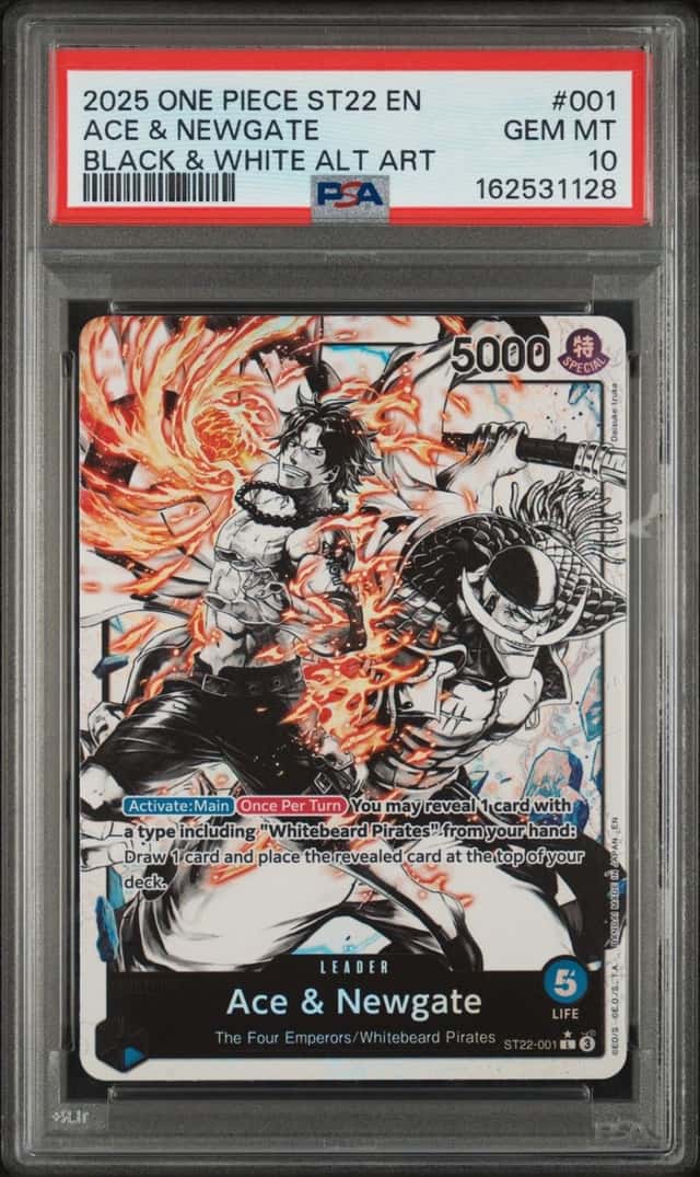 2025 ONE PIECE STARTER DECK ST22-ACE & NEWGATE #001 ACE & NEWGATE PSA 10