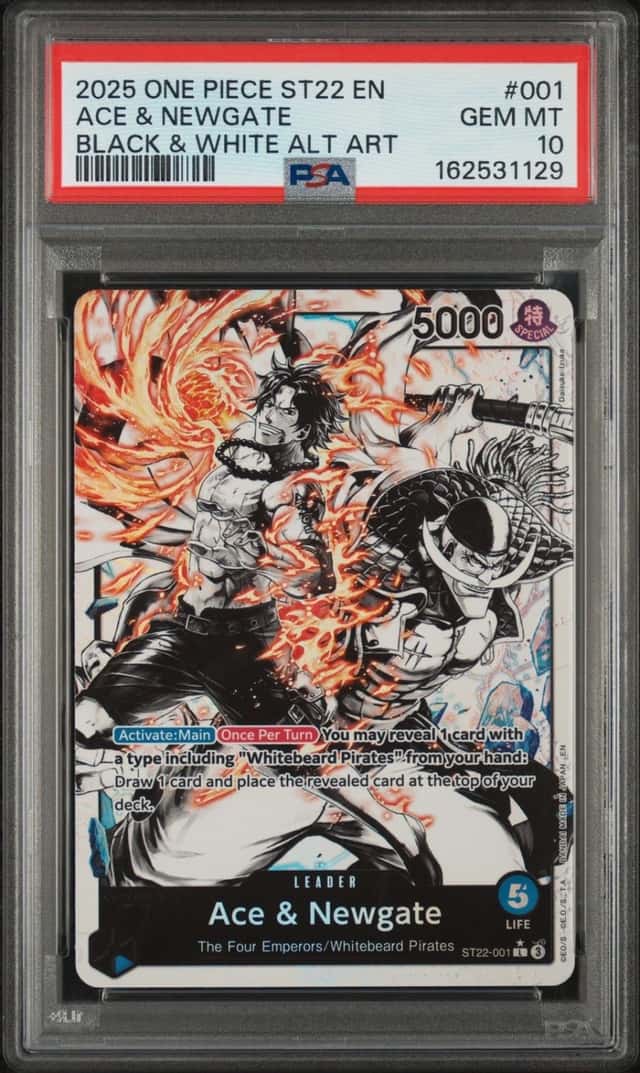 2025 ONE PIECE STARTER DECK ST22-ACE & NEWGATE #001 ACE & NEWGATE PSA 10
