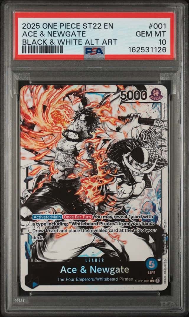 2025 ONE PIECE STARTER DECK ST22-ACE & NEWGATE #001 ACE & NEWGATE PSA 10
