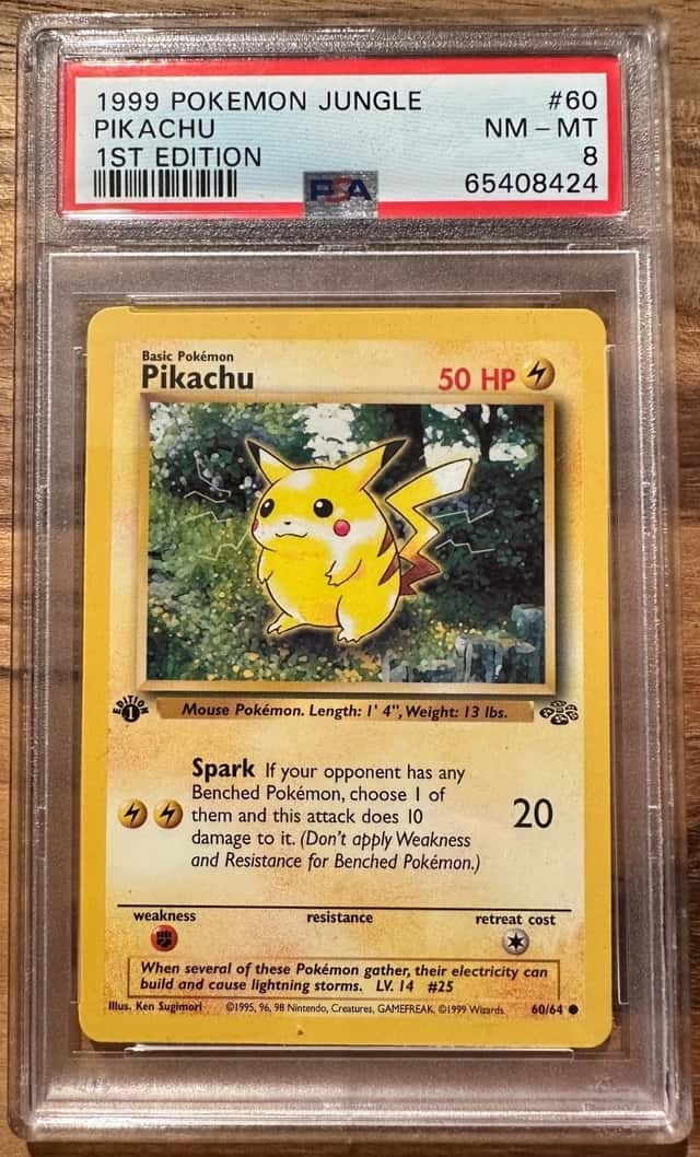 1999 POKEMON JUNGLE PIKACHU 1ST EDITION # 60 PSA 8 PSA # 65408424 * NON HOLO *
