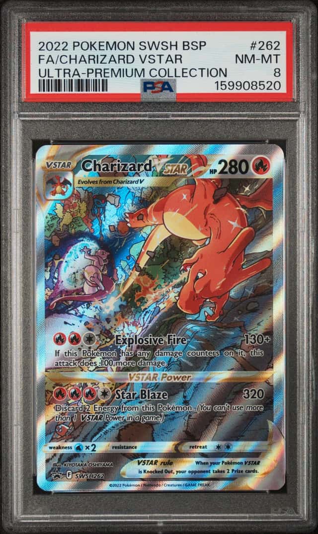 2022 POKEMON SWSH ULTRA-PREMIUM COLLECTION #262 FULL ART/CHARIZARD VSTAR PSA 8