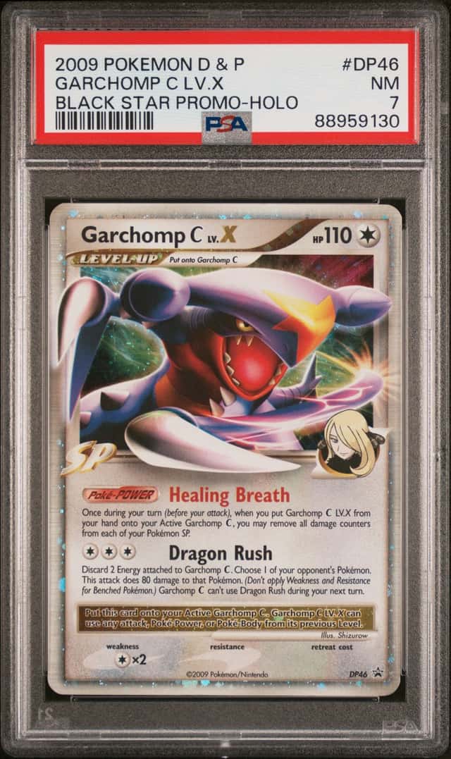 Pokémon Garchomp C Lv.X DP46 Diamond & Pearl Holo Black Star Promo PSA 7
