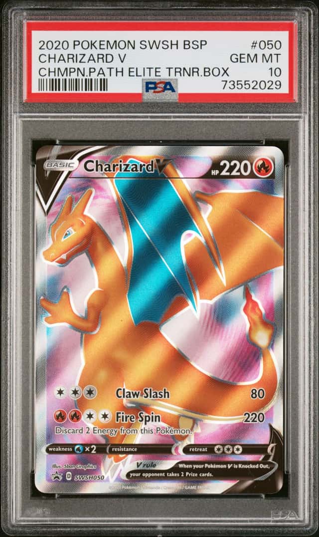 2020 POKEMON SWORD & SHIELD BLACK STAR #SWSH050 CHARIZARD V PSA 10