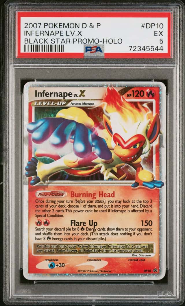 2007 POKEMON DIAMOND & PEARL BLACK STAR PROMO HOLO #DP10 INFERNAPE LV.X PSA 5