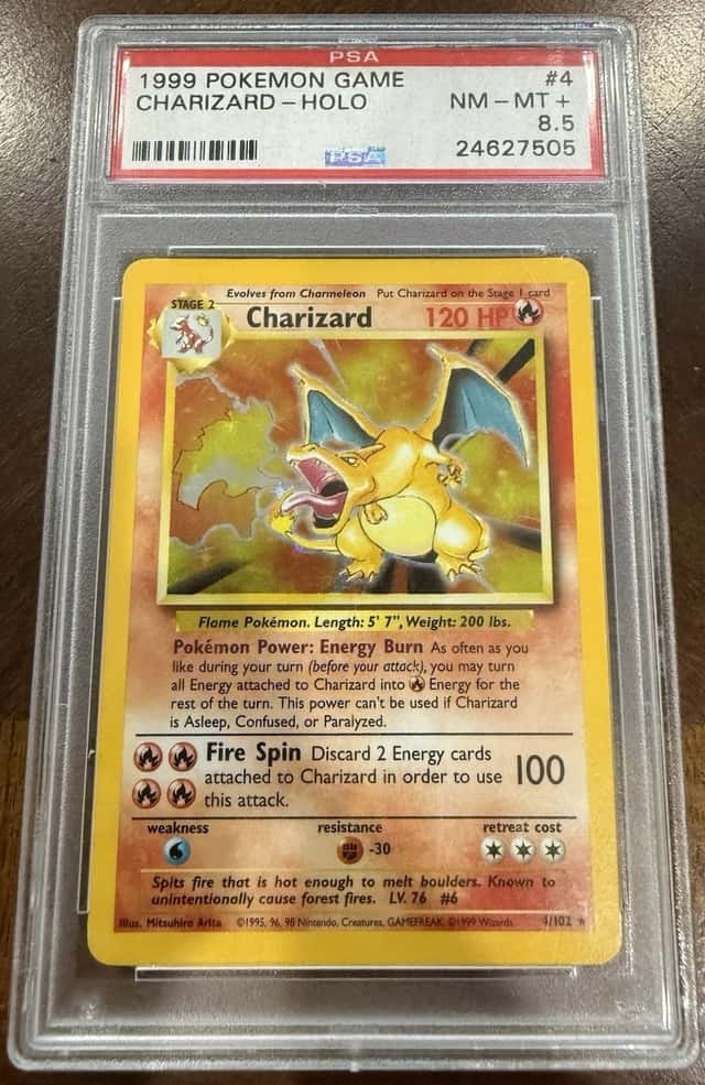 1999 Pokemon Game Charizard 4/102 PSA 8.5