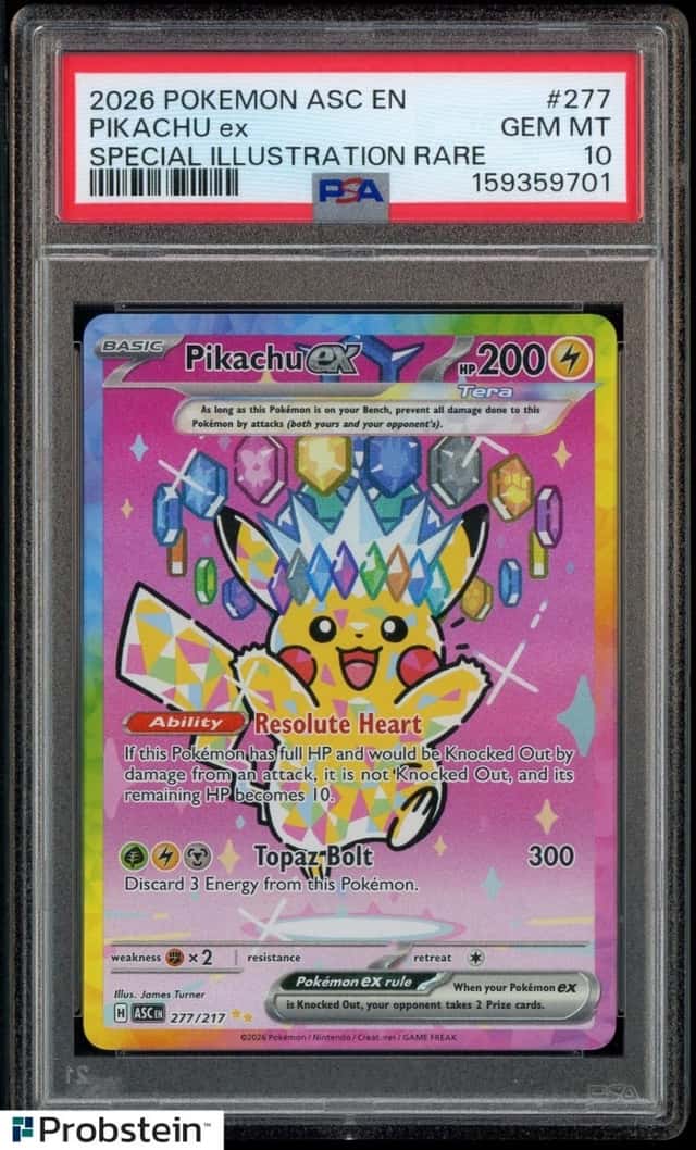 2026 Pokemon ASC EN #277 Pikachu ex Special Illustration Rare PSA 10 GEM MINT
