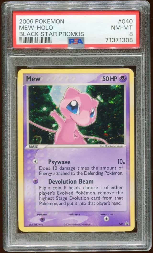2006 POKEMON EX TRAINER'S CHALLENGE MEW #040 RARE PROMO HOLO PSA 8 E10