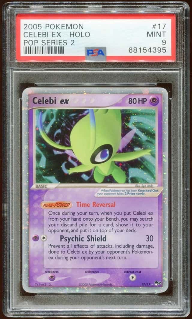 2005 POKEMON POP SERIES 2 CELEBI EX #17/17  PROMO HOLO FOIL PSA 9 E10
