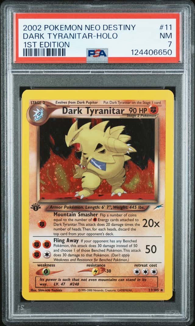 Dark Tyranitar 2002 Neo Destiny Holo 1st Ed 11/105 PSA 7 Cert 124406650
