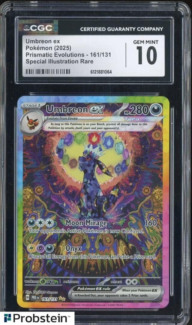 2025 Pokemon PRE EN Prismatic Evolutions SIR #161/131 Umbreon ex CGC 10 GEM MINT