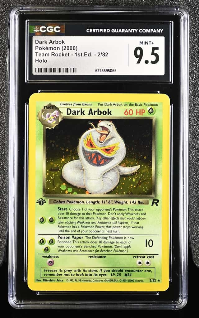 Pokémon Dark Arbok 2000 Team Rocket - 1st Ed. 2/82 Holo CGC 9.5