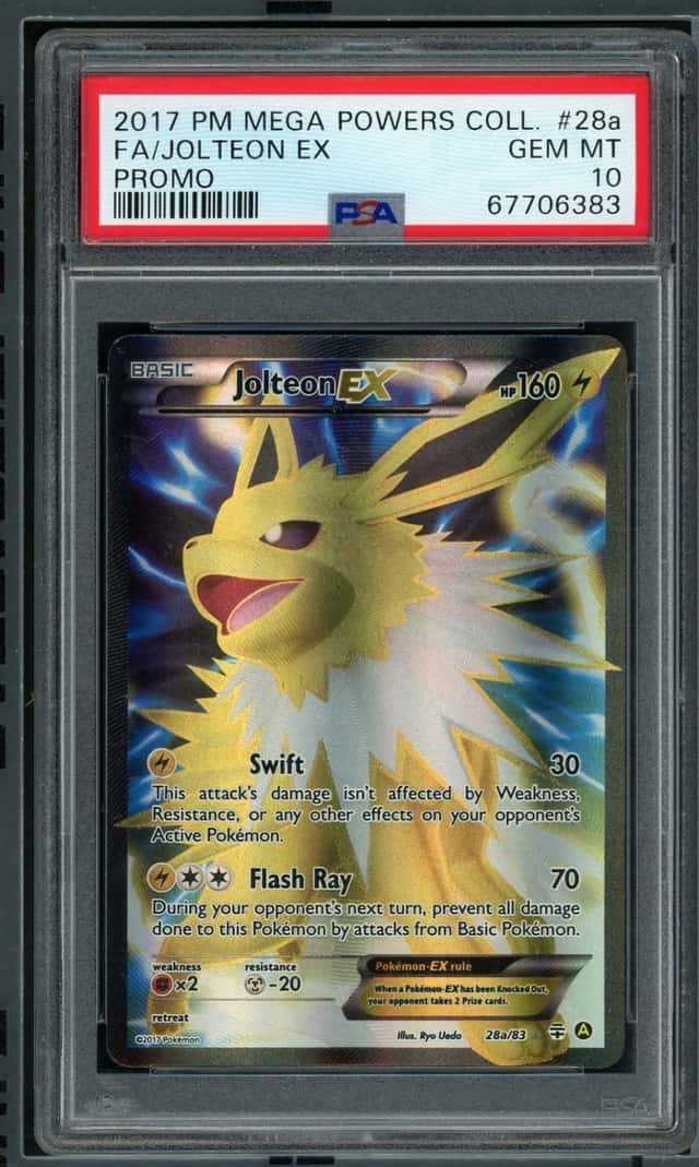 POKEMON FA/JOLTEON 2017 MEGA POWERS COLLECTION PROMO #28a PSA 10 