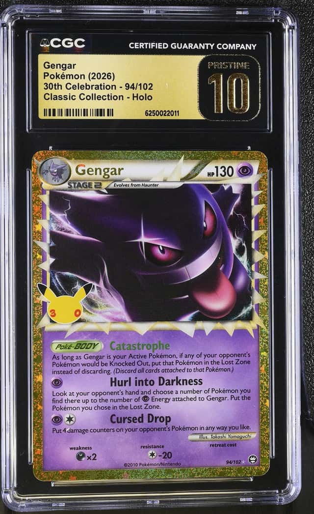 Gengar *CGC PRISTINE 10* Classic Collection Holo *30th Celebration* #94*Pokémon