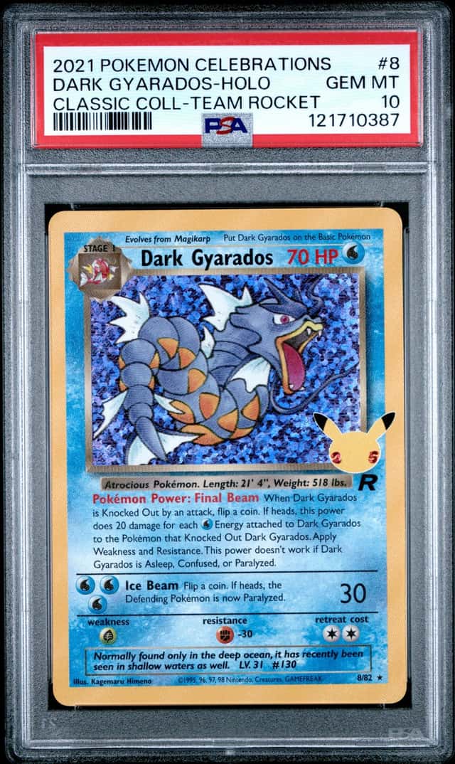 2021 POKEMON CELEBRATIONS CLASSIC COLLECTION #8 DARK GYARADOS-HOLO PSA 10