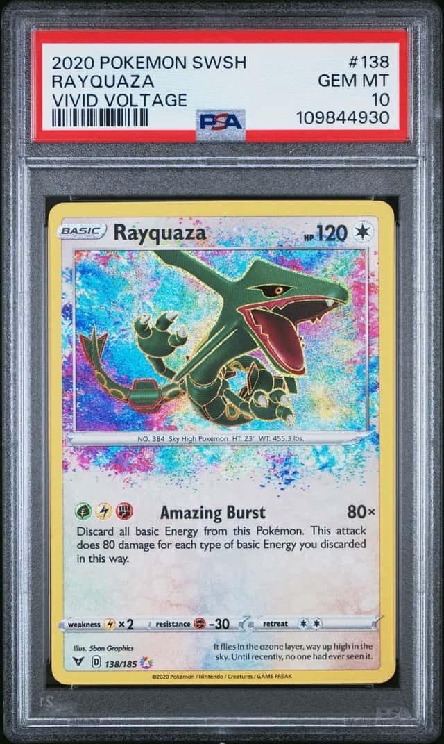 2020 Pokemon SWSH Vivid Voltage Rayquaza Amazing Rare #138/185 PSA 10 GEM MINT