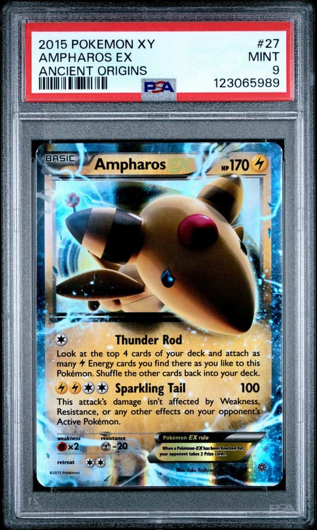 Pokemon PSA 9 Ampharos EX Holo 2015 27/98 Ancient Origins English