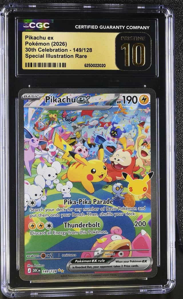 Pikachu ex *CGC PRISTINE 10* Special Illustration Rare *30th Celebration* #149