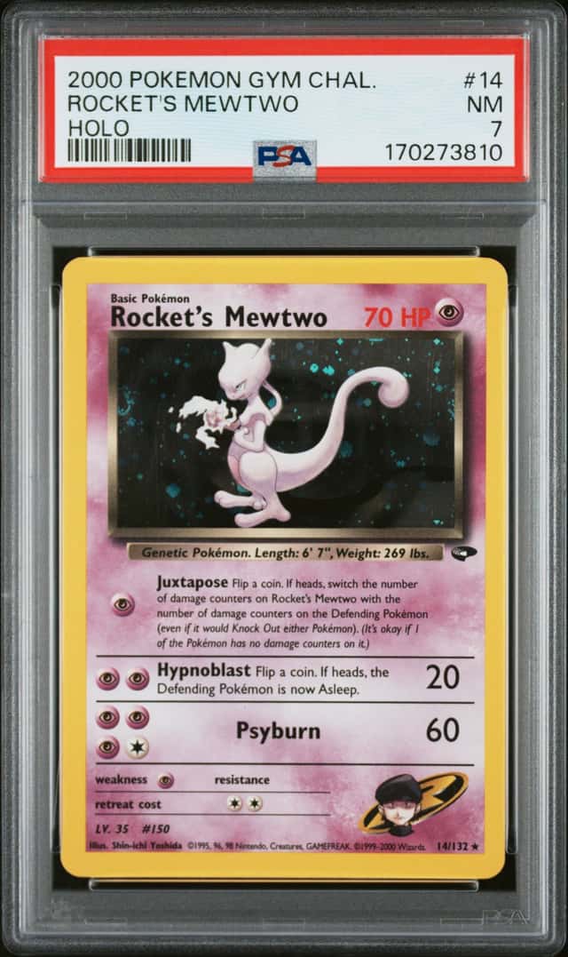 2000 Pokemon Gym Challenge #14 Rocket's Mewtwo Holo PSA 7 NM