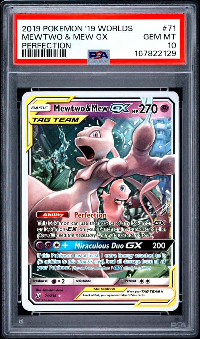 2019 POKEMON 2019 WORLD CHAMPIONSHIPS DECK: PERFECTION MEWTWO & MEW GX PSA 10