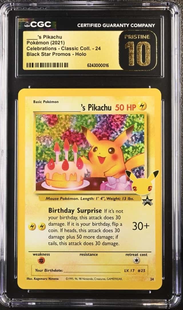 2021 POKEMON EN- CELEBRATION CLASSIC COLL. #24 ____'S PIKACHU CGC 10 PRISTINE