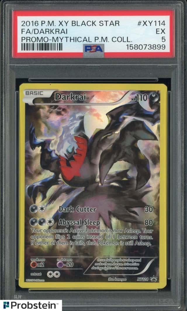 2016 POKEMON XY BLACK STAR PROMO #XY114 FA/DARKRAI MYTHICAL P.M. COLL. PSA 5
