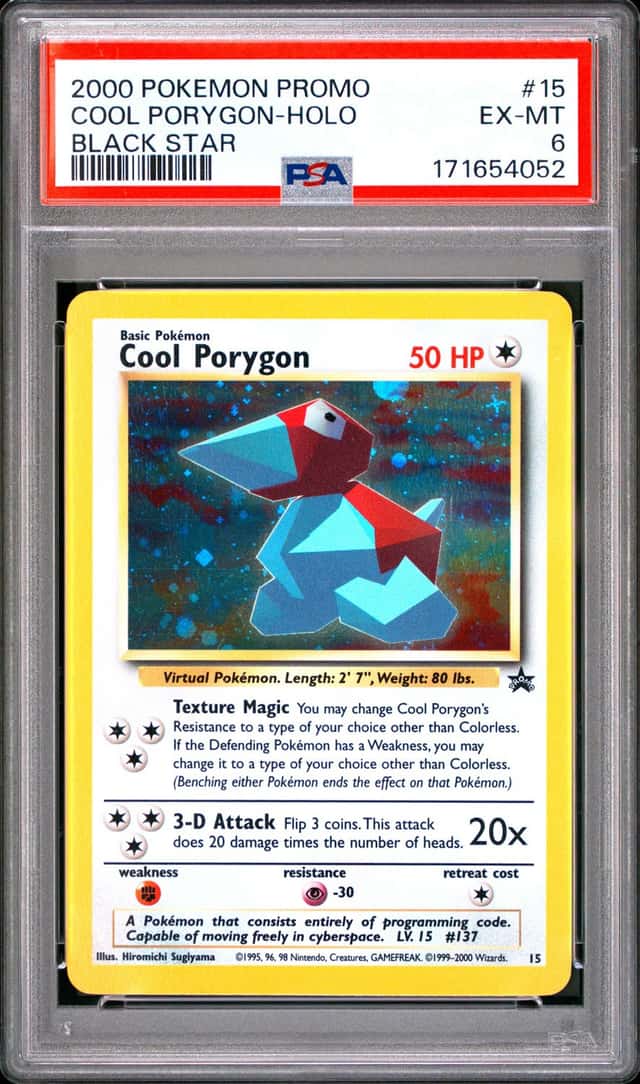 2000 POKEMON PROMO BLACK STAR #15 COOL PORYGON-HOLO PSA 6