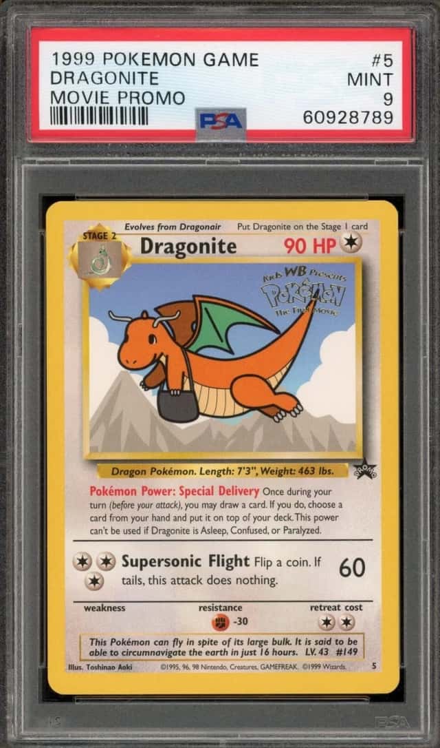 Pokemon Dragonite 5/102 WB Movie Promo PSA 9 Mint
