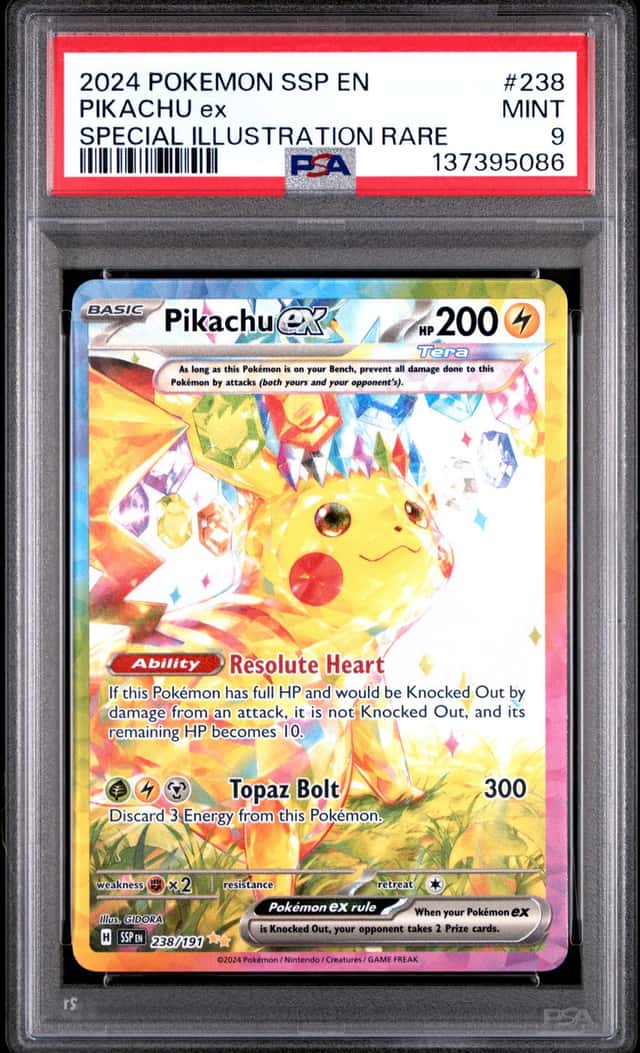 Pokemon TCG Pikachu ex 238/191 Surging Sparks SIR Full Art Holo PSA 9 EN