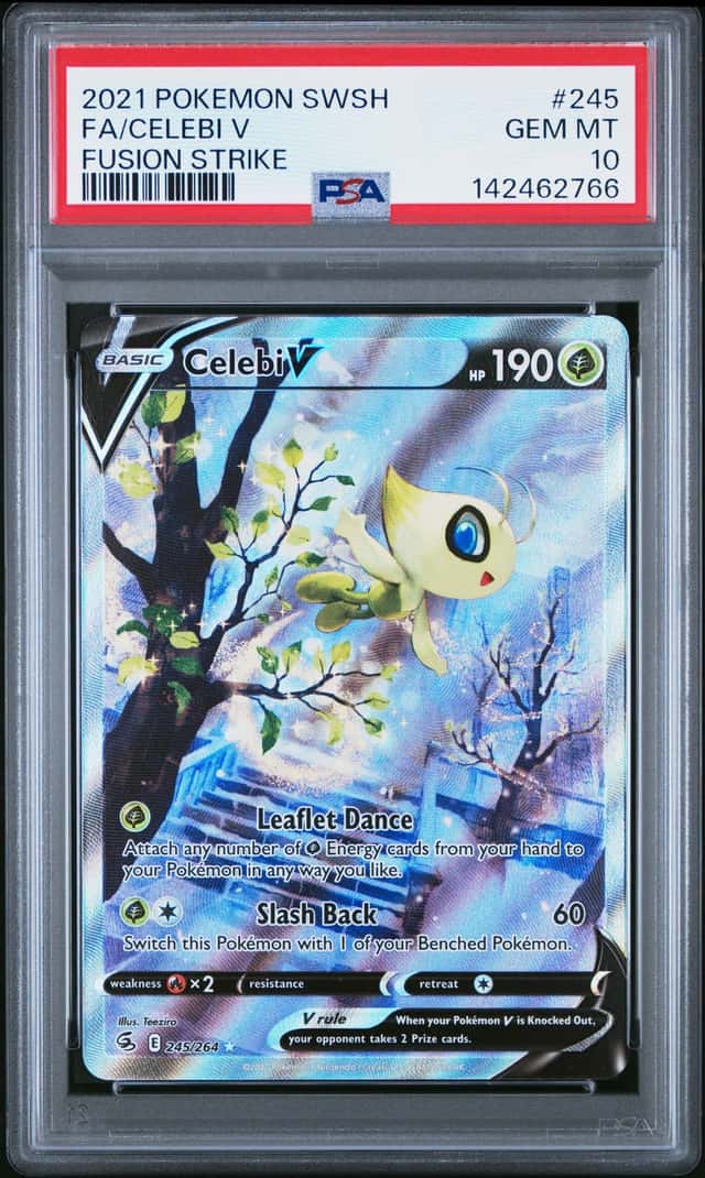 2021 Pokemon SWSH Fusion Strike #245 FA Celebi V PSA 10 GEM MINT