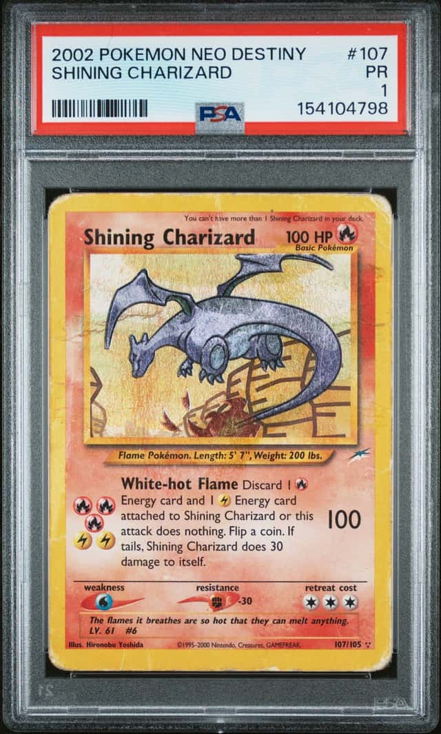 2002 POKEMON NEO DESTINY #107 SHINING CHARIZARD PSA 1