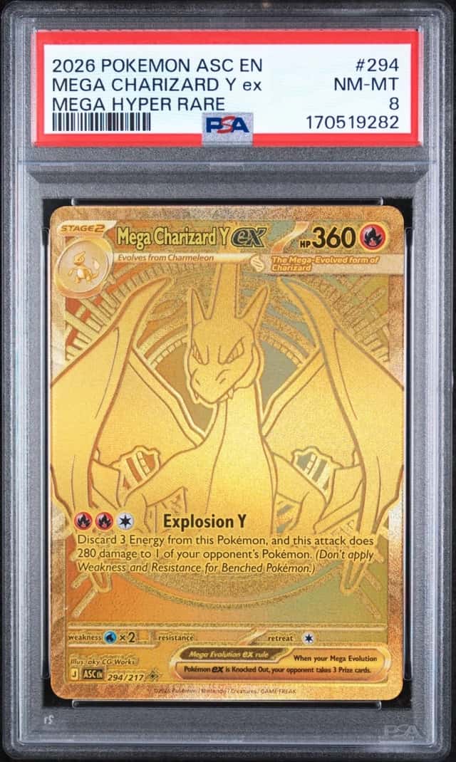 2026 POKEMON ASC EN-ASCENDED HEROES MEGA HYPER RARE MEGA CHARIZARD Y EX PSA 8