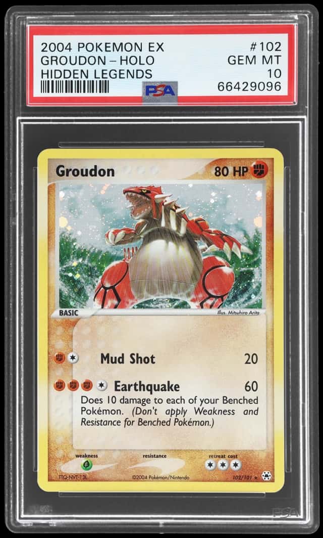 2004 Pokemon Ex Hidden Legends Holo Groudon #102