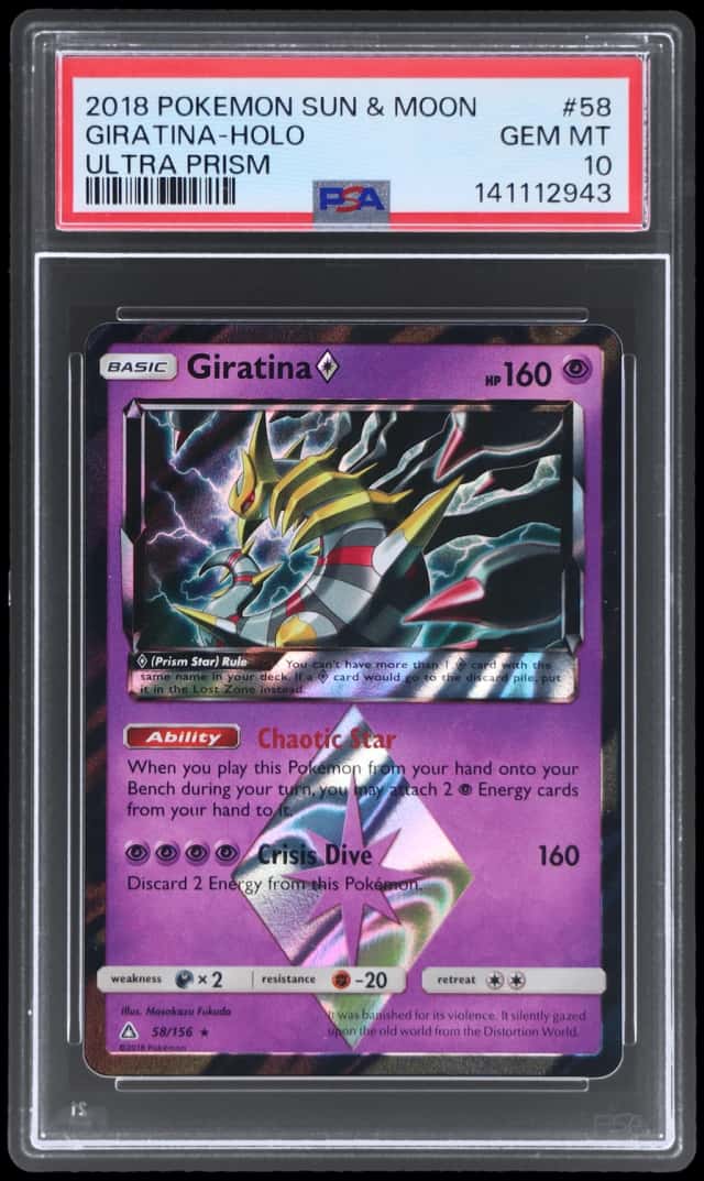2018 Pokemon Sun and Moon Ultra Prism Holo Giratina #58