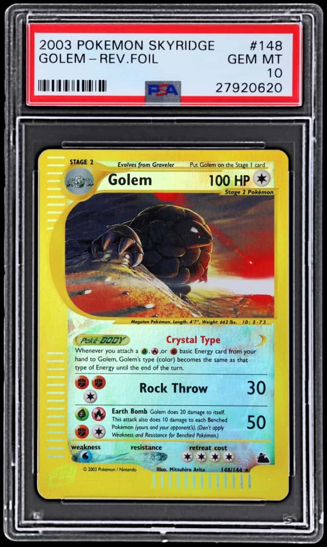 2003 Pokemon Skyridge Reverse Foil Golem #148
