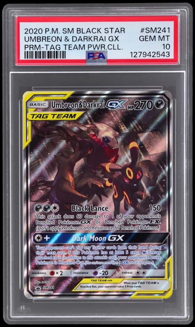 2020 Pokemon Sun and Moon Black Star Promo Tag Team Powers Collection Darkrai/Umbreon Gx #SM241