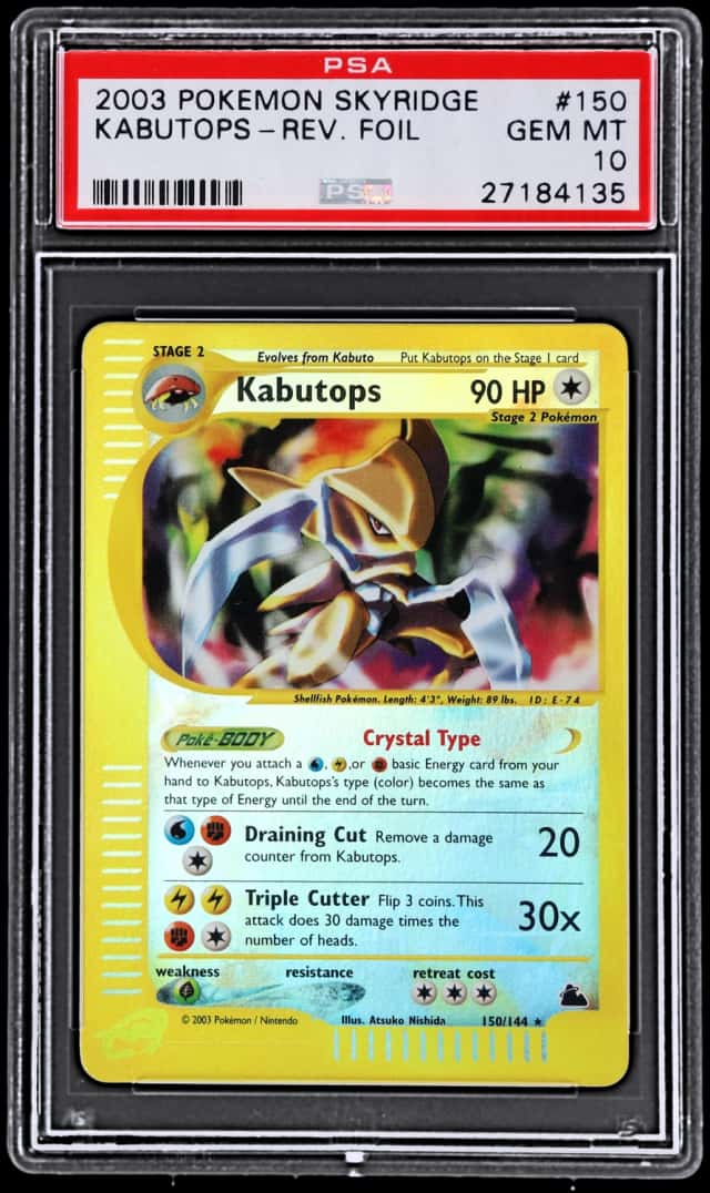 2003 Pokemon Skyridge Reverse Foil Kabutops #150