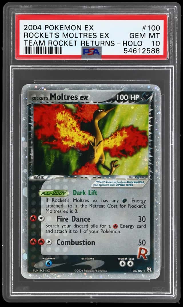 2004 Pokemon Ex Team Rocket Returns Holo Rocket’S Moltres Ex #100