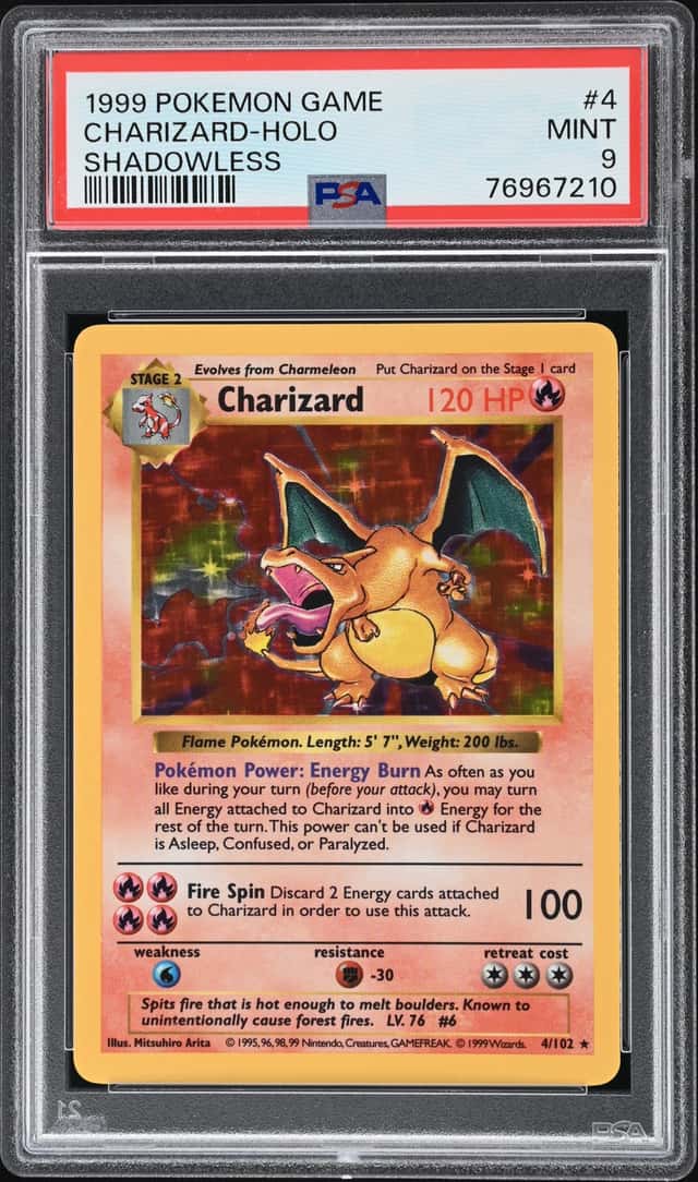1999 Pokemon Base Set Shadowless Holo Charizard #4