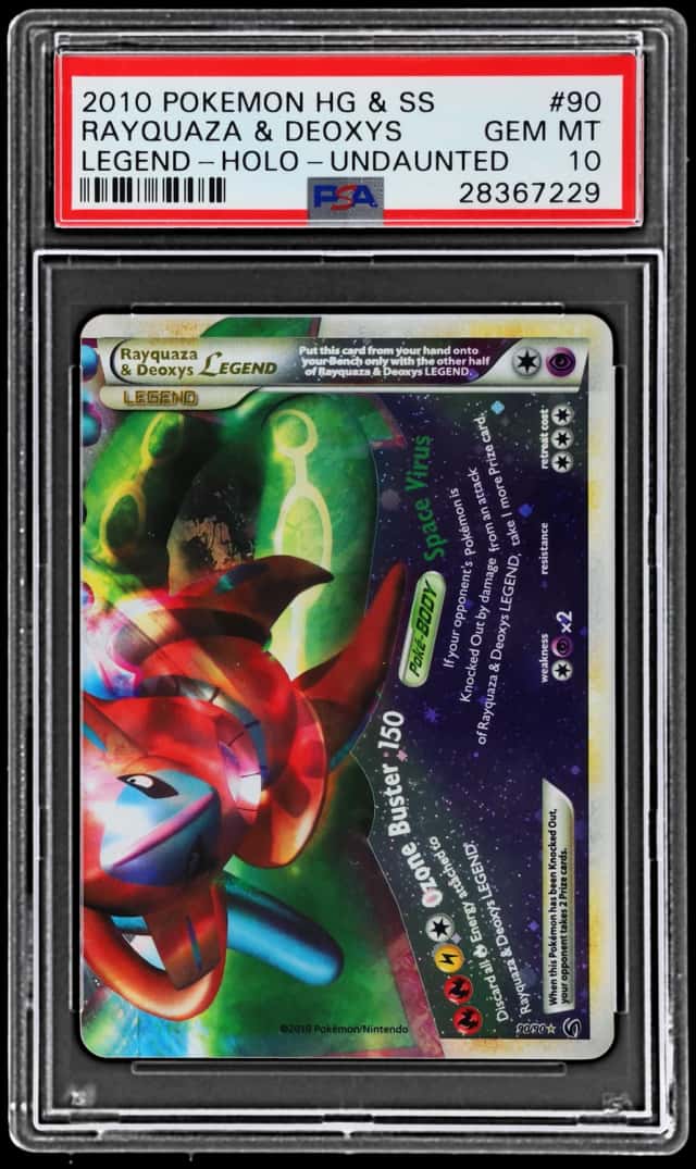 2010 Pokemon Heartgold and Soulsilver Undaunted Holo Deoxys/Rayquaza Legend #90